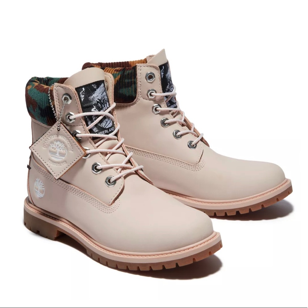 TIMBERLAND HERITAGE 6 INCH BOOT FOR WOMEN IN LIGHT PINK/CAMO - Picture 4 of 7